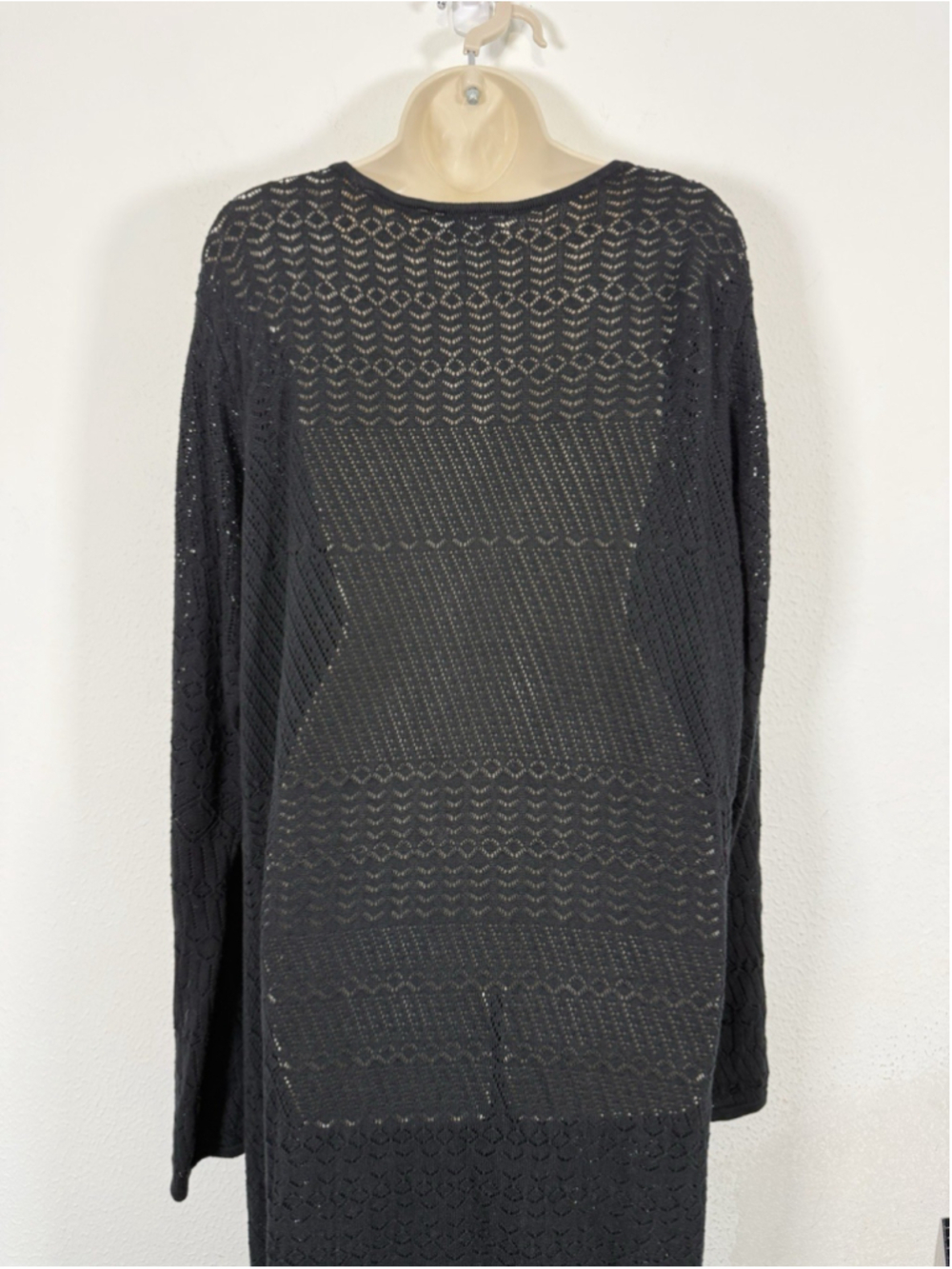 FUTURE COLLECTIVE JENNY K LOPEZ Black Crochet Maxi Dress 3X Beach Cover Up Boho - Picture 9 of 12
